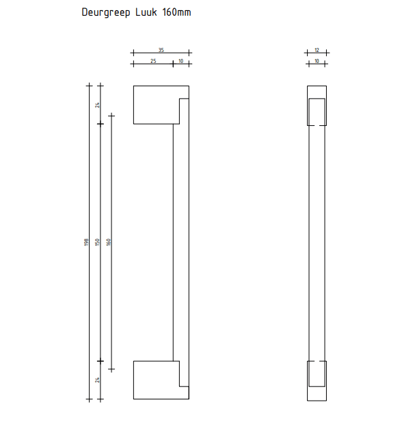 Griff Luuk - Schwarz - 160 mm – Bild 3