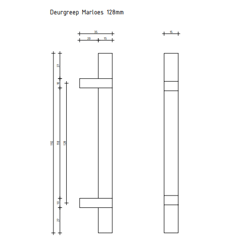 Griff Marloes - Schwarz - 128 mm – Bild 3