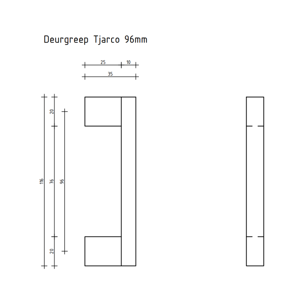 Griff Tjarco - Stahl - 96 mm – Bild 3