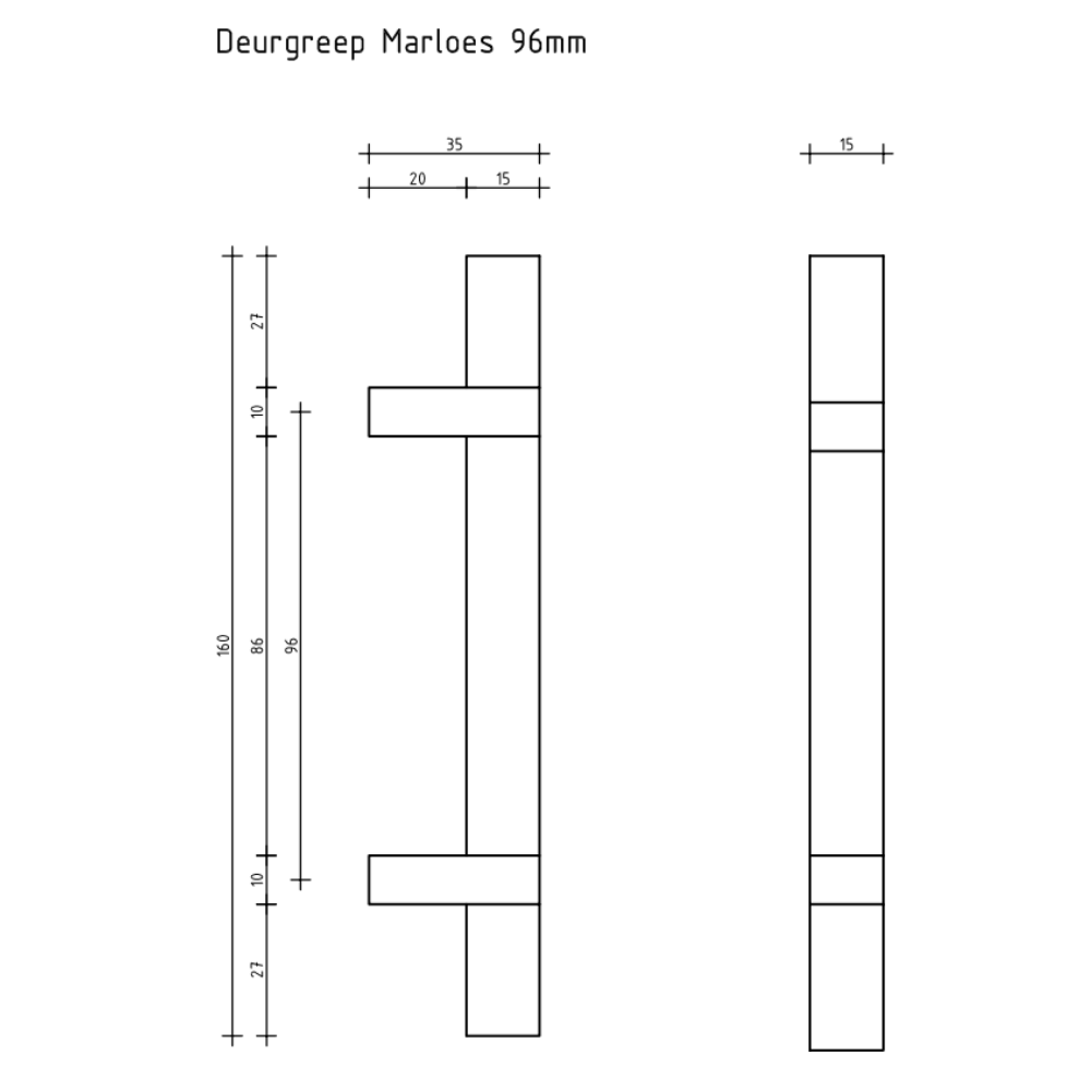 Griff Marloes - Stahl - 96 mm – Bild 3