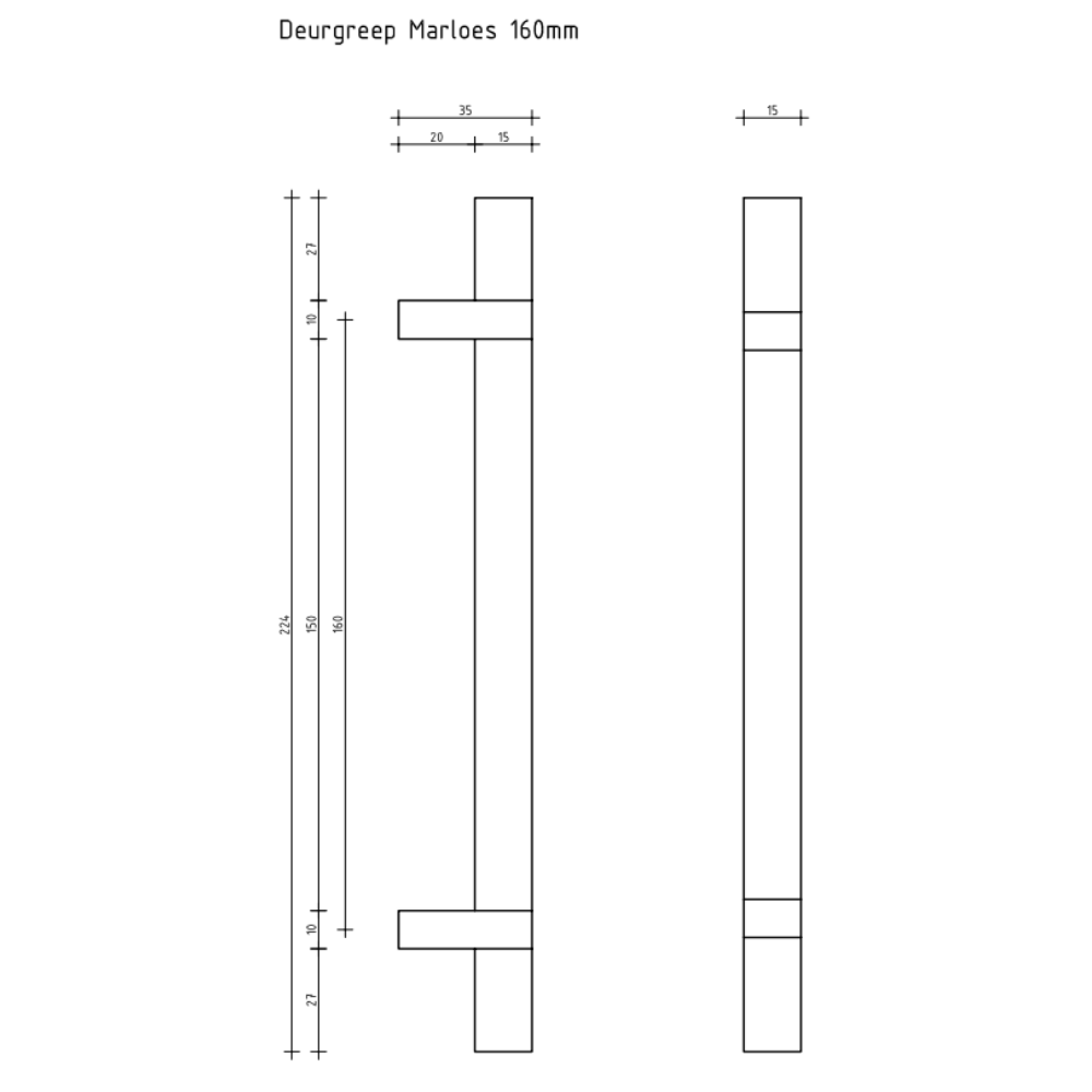 Griff Marloes - Schwarz - 160 mm – Bild 3