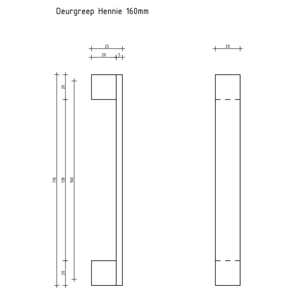 Griff Hennie - Messing - 160 mm – Bild 3