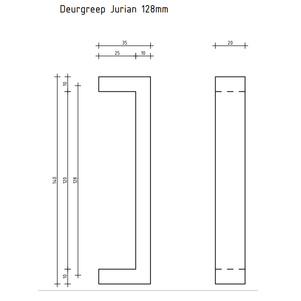 Griff Jurian - Schwarz - 128 mm – Bild 3